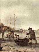 OSTADE, Isaack van, Winter Landscape (detail) ag